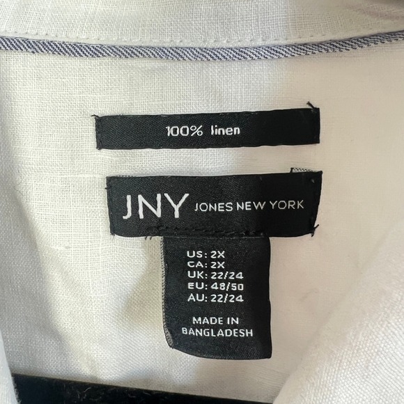 Jones New York Jacket 100% Linen White Button Down Lightweight Womens 2X - Picture 3 of 7